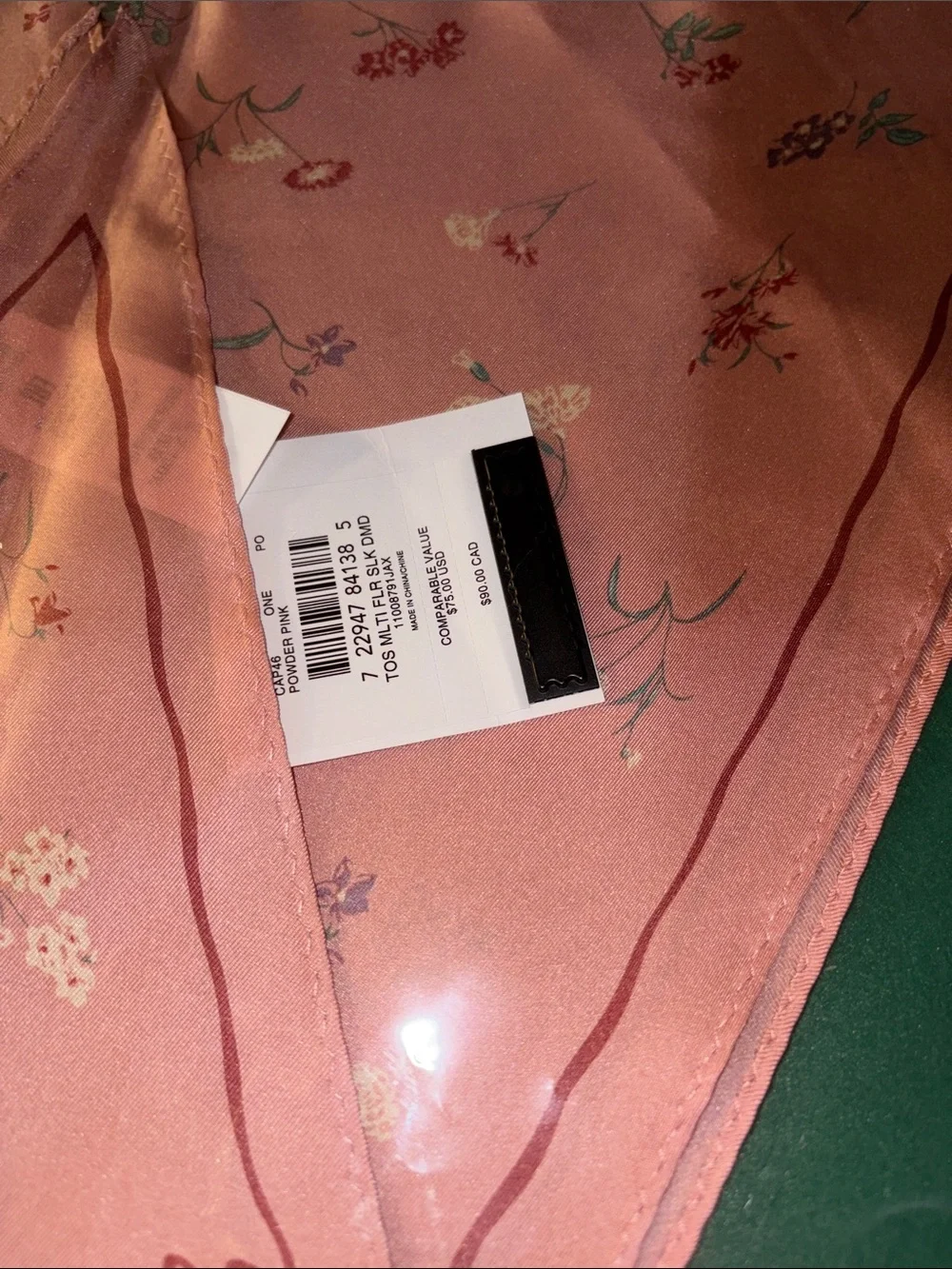 Coach Pink Floral Silk Scarf